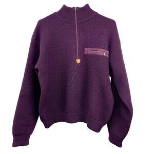 VTG PATAGONIA 90's Wool Tight Knit Alpiniste 1/4 Zip Purple Pullover Sweater s M